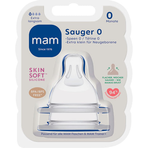 Mam Silikonsauger Größe 0 ab der Geburt (2 Stück)