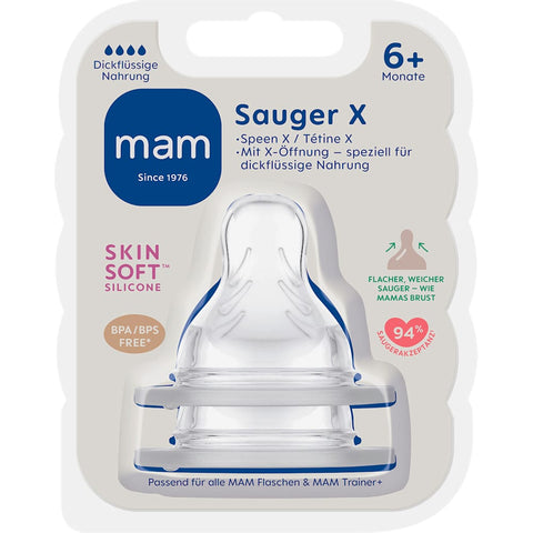 MAM Silikonsauger, Größe X, ab 6 Monaten (2 Stück)