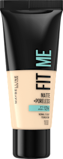 Maybelline New York fond de teint Fit Me Matte & Poreless 100 Warm Ivory (30 ml)