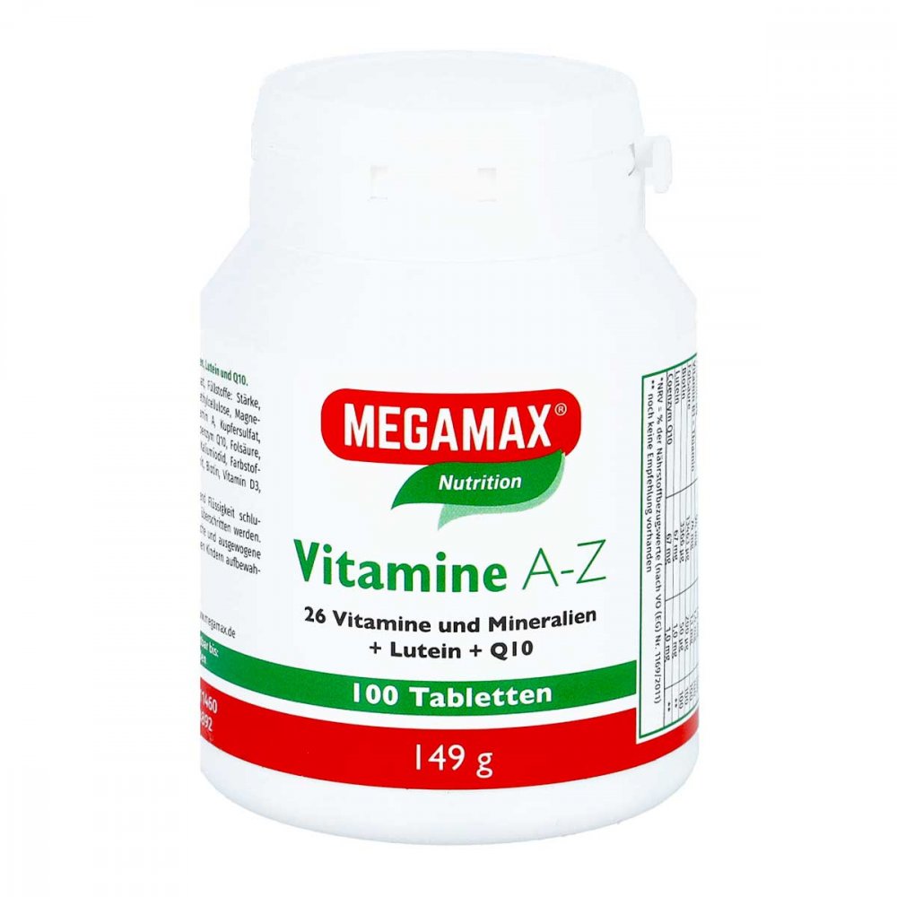 Megamax Vitamine A-z+q10+lutein comprimés (100 pièces)