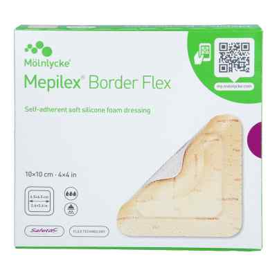 Mepilex Border Flex selbsthaftender Schaumverband 10x10 cm (5 Stück)