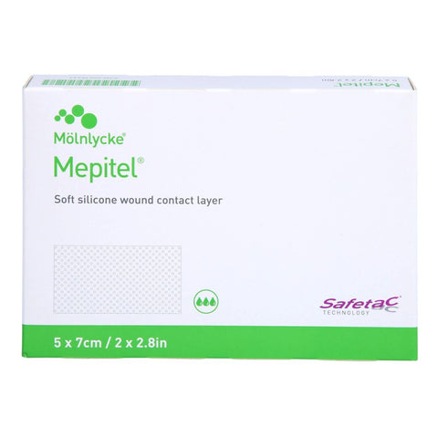 Mepitel Silikonnetz-Wundauflage 5x7 cm steril (5 Stück)