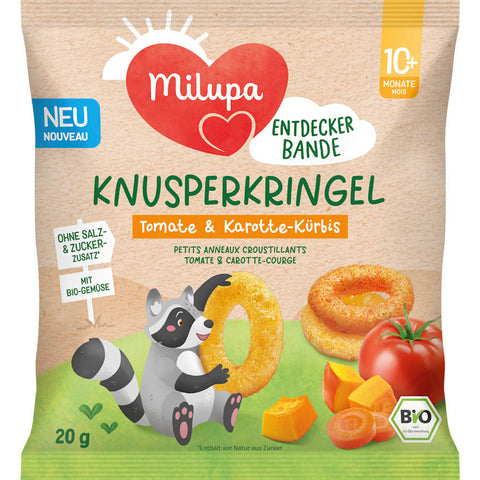 Milupa Babysnack Knusperkringel tomate & carotte-potiron dès 10 mois (20 g)