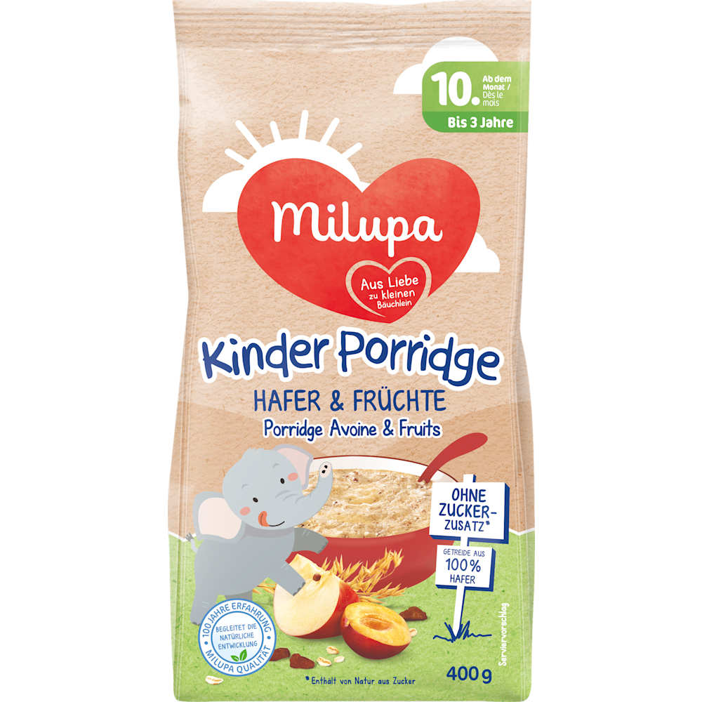 Milupa Porridge enfants avoine & fruits dès le 10ème mois (400 g)