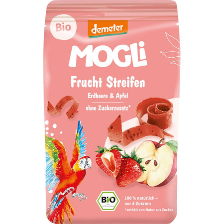 MOGLi bandes de fruits fraise et pomme (25 g)