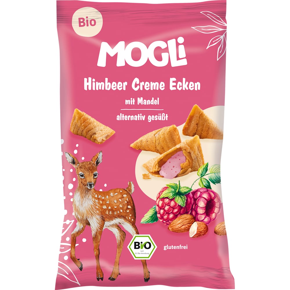 MOGLi Biscuits pour enfants aux coins crème framboise dès 3 ans (30 g)