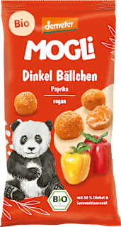 MOGLi Snack pour enfants boulettes d'épeautre paprika, dès 3 ans (40 g)