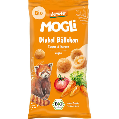 MOGLi Snack pour enfants boulettes d'épeautre tomate et carotte dès 3 ans (40 g)