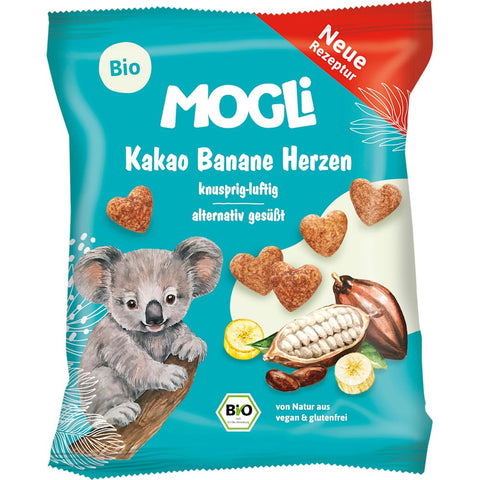 MOGLi Snack enfant cacao banane cœurs dès 3 ans (30 g)
