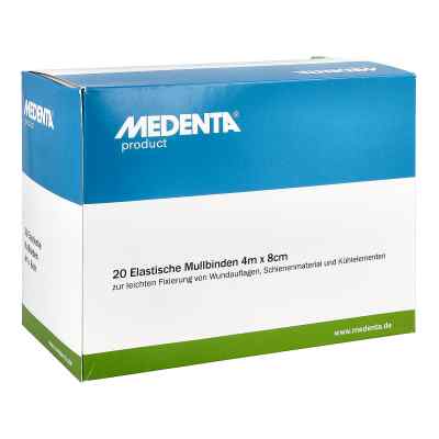 MEDENTA Bandes de gaze élastiques 4 m x 8 cm (20 pièces)