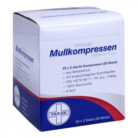 Param GmbH Gauze swabs 5x5 cm 8-ply sterile (25x2 pieces)