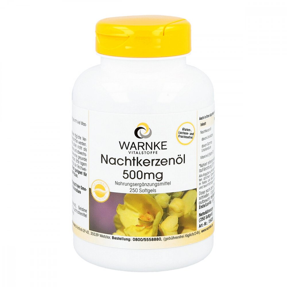 Warnke Vitalstoffe huile d'onagre 500 mg gélules (250 pièces)