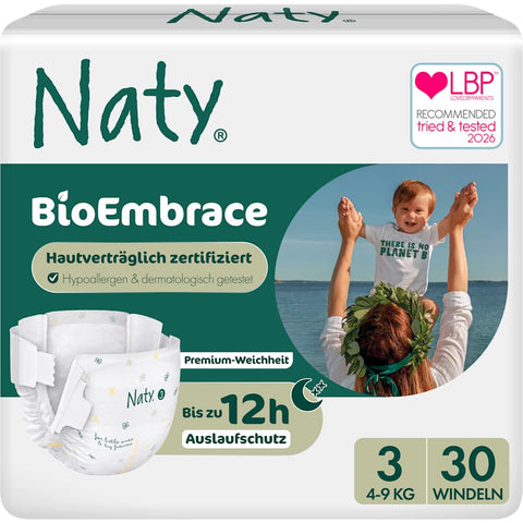 Naty BioEmbrace couches taille 3 (4-9 kg), 30 pièces