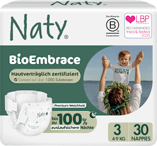 Naty BioEmbrace couches taille 3 (4-9 kg), 30 pièces