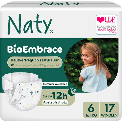 Naty BioEmbrace Windeln Größe 6 (16+ kg), 17 Stück