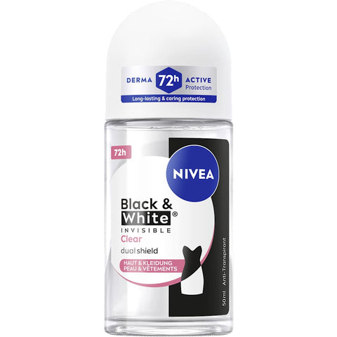 NIVEA Anti-Transpirant Deo Roll-on Black & White Invisible Clear (50 ml)