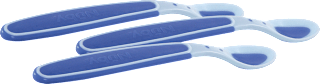 Nûby Baby-Löffel Soft Sensitive Flex für Brei, blau (3 Stück)