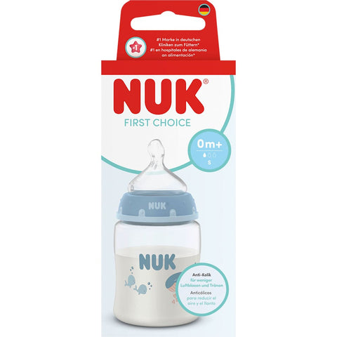 NUK First Choice biberon bleu, dès la naissance, 150 ml, 1 pièce