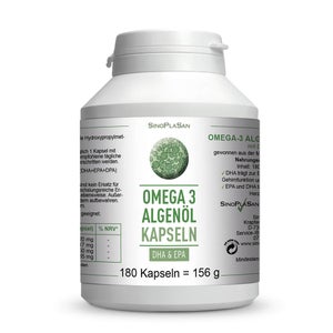 Sinoplasan Omega-3 Algenöl DHA+EPA Kapseln (180 Stück)