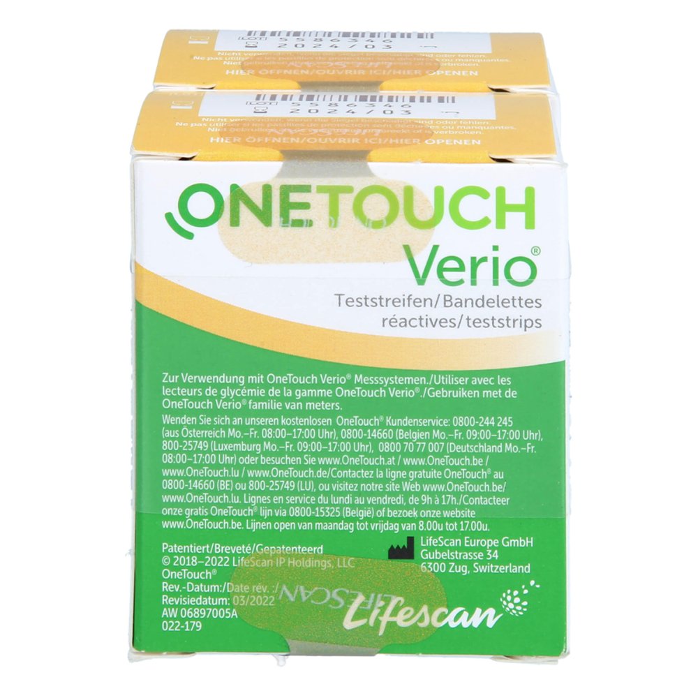 One Touch Verio bandelettes de test (100 pièces)