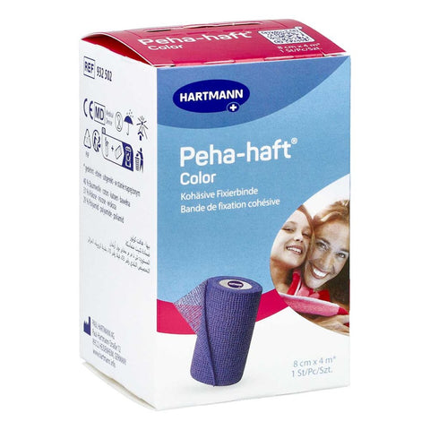 Peha-haft Color Fixierbinde latexfrei 8 cm x 4 m blau (1 Stück)