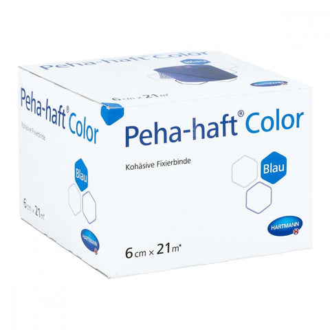 Peha-haft Color latexfreie Fixierbinde 6 cm x 21 m blau (1 Stück)
