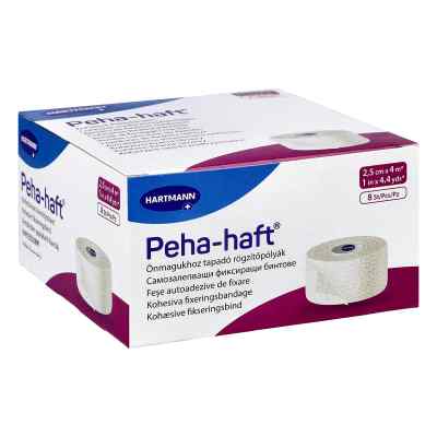 Peha-haft® latexfreie Fixierbinde 2,5 cm x 4 m — 8 Stück
