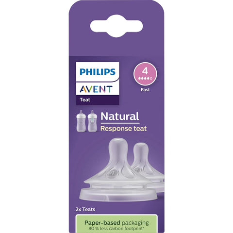 PHILIPS AVENT Natural Response silicone nipple, flow 4 (2 pieces)