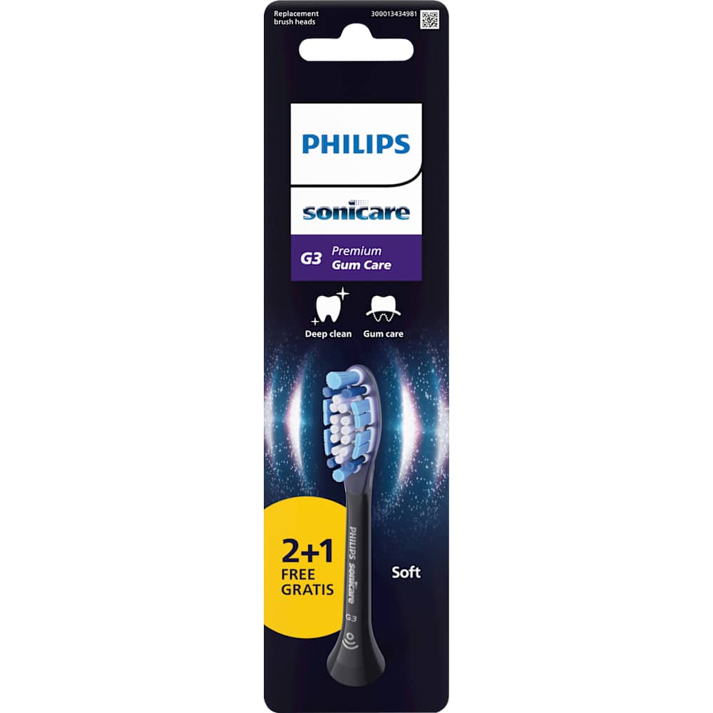 Philips Sonicare Brossettes de rechange G3 Gum Care noires (3 pièces)