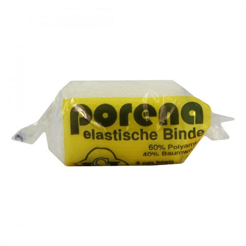 Porena elastische Mullbinde 4 cm weiß mit Zellophan (1 Stück)