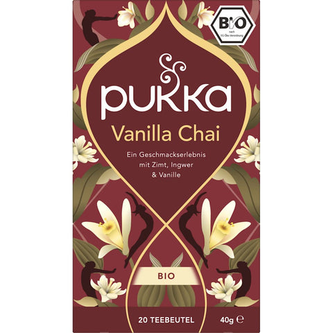 Pukka Vanilla Chai Kräutertee mit Zimt, Ingwer und Vanille (20 Teebeutel), 40 g
