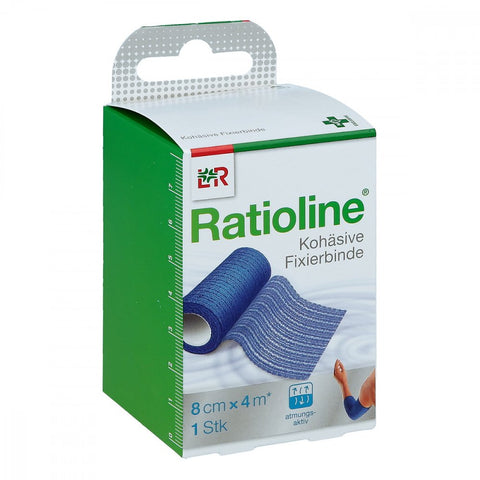 Ratioline acute cohesive fixation bandage 8 cm x 4 m blue (1 piece)