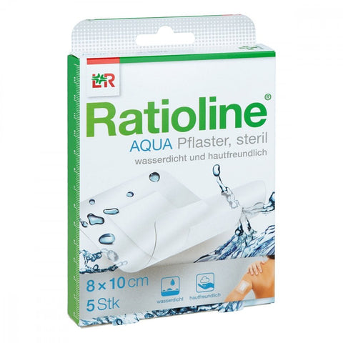 Ratioline aqua sterile shower plaster Plus (8x10 cm, 5 pieces)