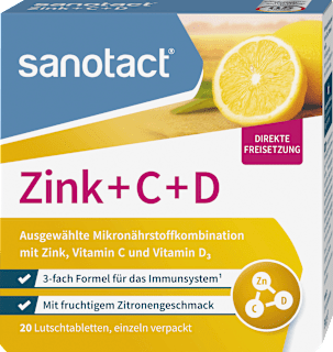 sanotact Zink + C + D Lutschtabletten (20 Stück, 34 g)