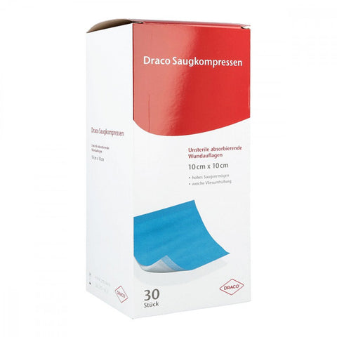 Draco Compresses absorbantes non stériles 10x10 cm (30 pièces)
