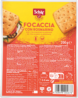 Schär Focaccia à l'huile d'olive extra vierge (3 pièces), sans gluten, 200 g