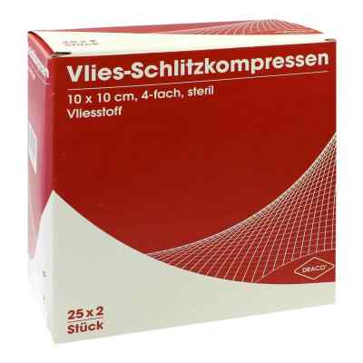 Dr. Ausbüttel Vliesstoff-Schlitzkompressen 10x10 cm, 4-fach, steril (25x2 Stück)
