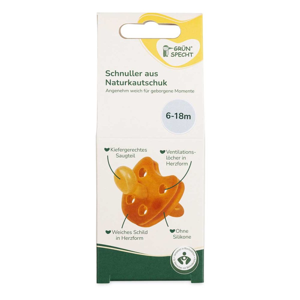 GRÜNSPECHT tétine en caoutchouc naturel, 6–18 mois, FS (1 pièce)