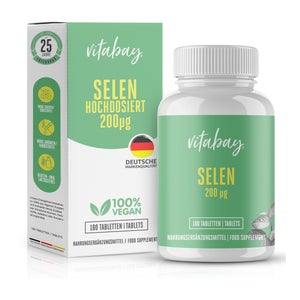 Vitabay Selen 200 µg haute dose + vegan comprimés (180 pièces)