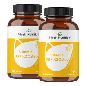 R(h)ein Nutrition Vitamin D3 + K2 Osteo 2,000 IU Vitamin D3 + 80 µg Vitamin K2 (2x120 capsules)