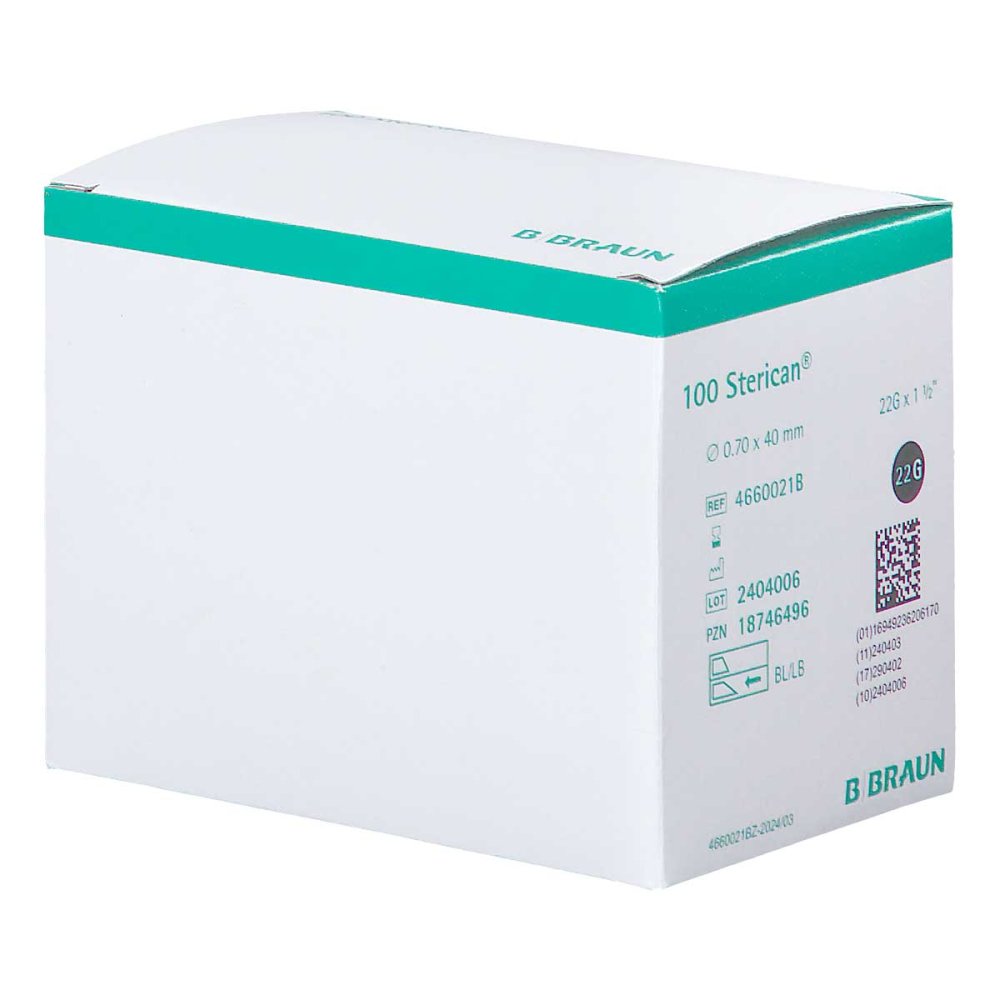 B. Braun Sterican aiguille à usage unique 22 G x 40 mm (100 pièces)