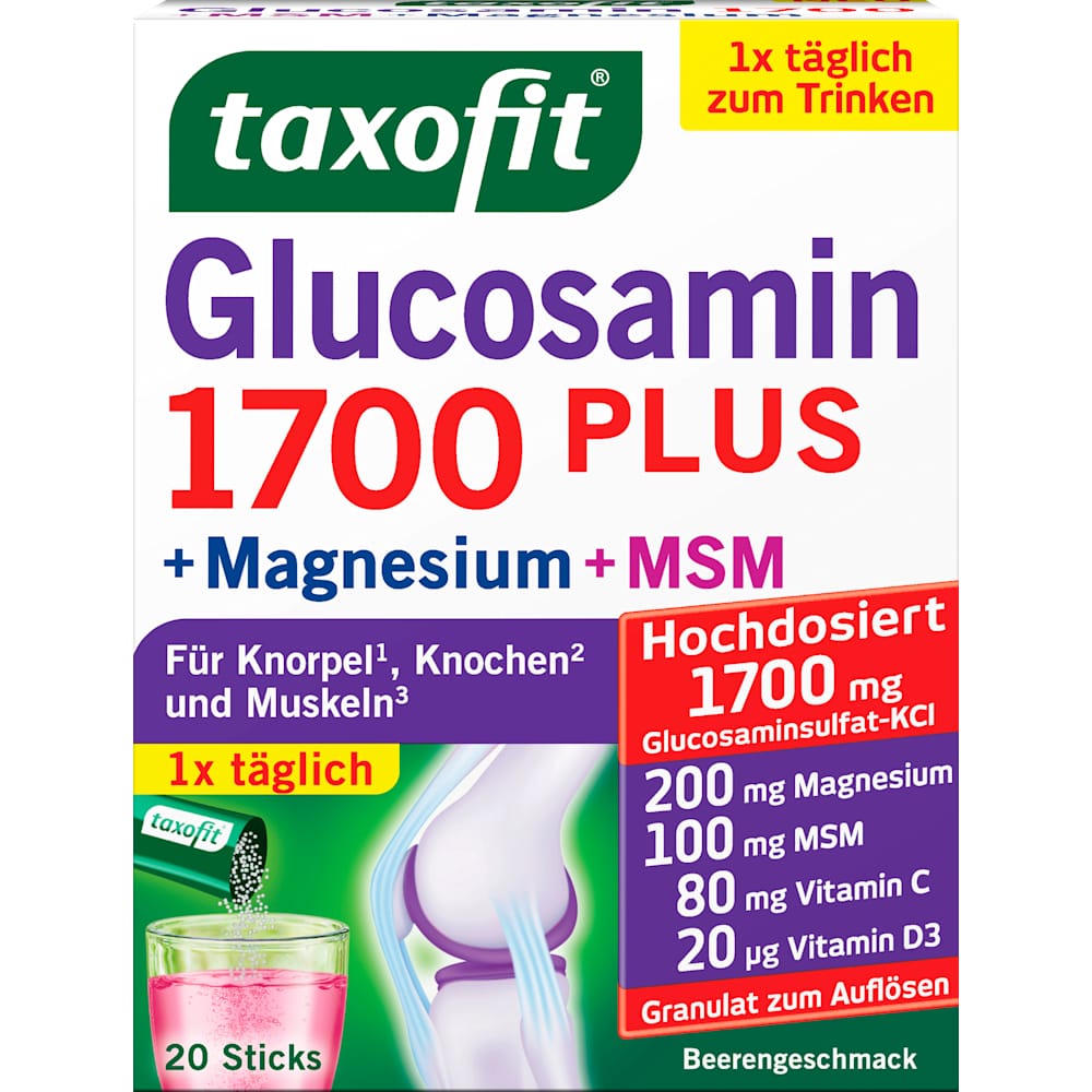Taxofit Glucosamine 1700 + MSM + Magnésium sticks (20 sticks, 80 g)