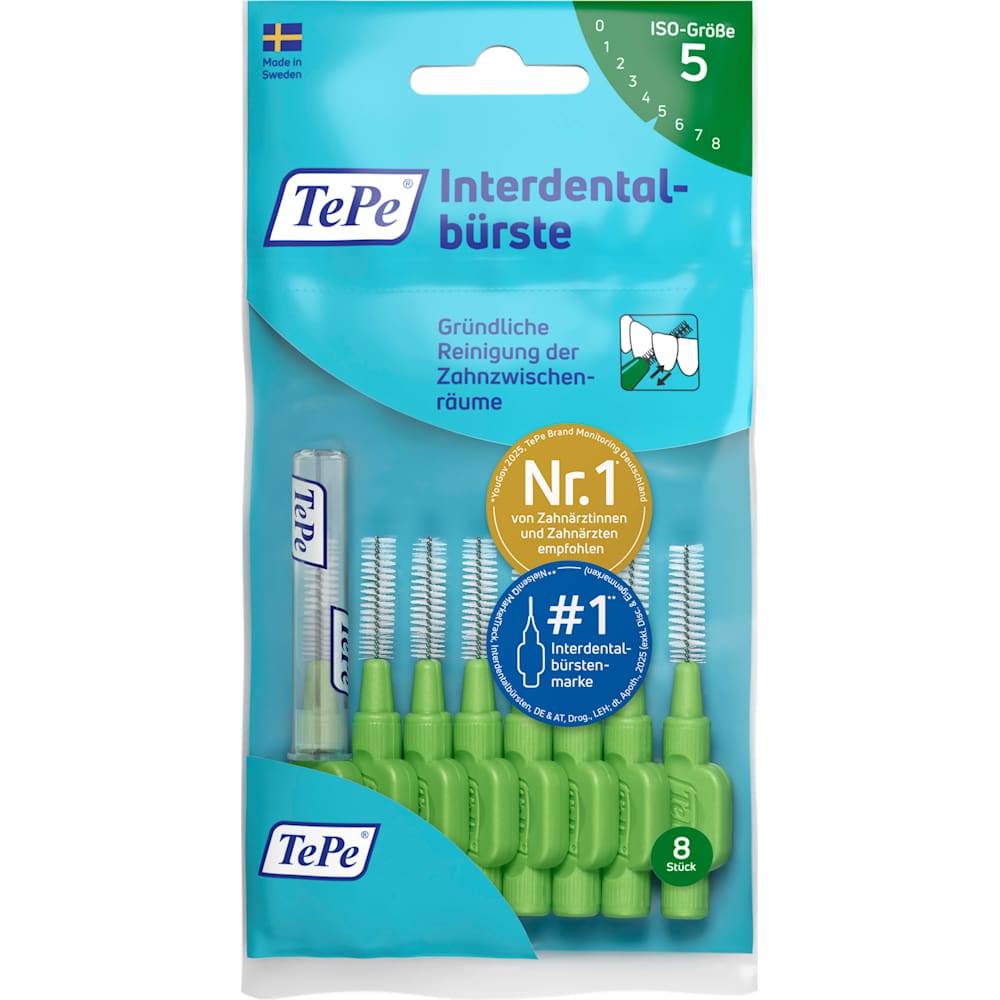 TePe brossettes interdentaires vertes 0,8 mm ISO 5 (8 pièces)