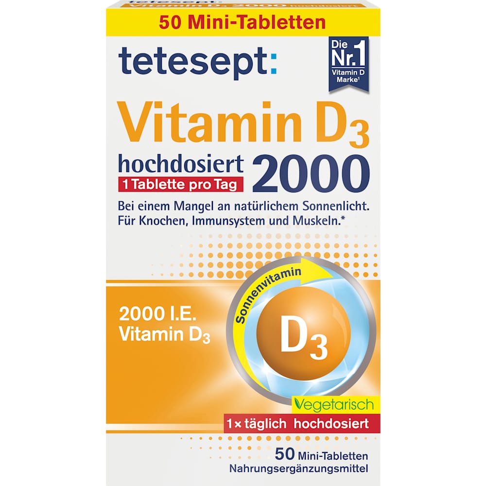 tetesept Vitamin D3 2000 I.E. comprimés (50 pièces)