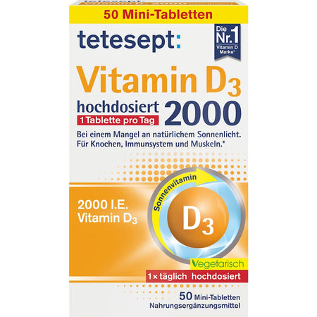 tetesept Vitamin D3 2000 I.E. comprimés (50 pièces)