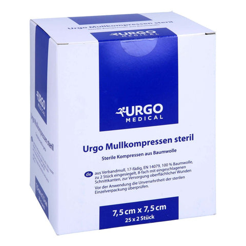 Urgo sterile Gazekompressen 7,5x7,5 cm (25x2 Stück)