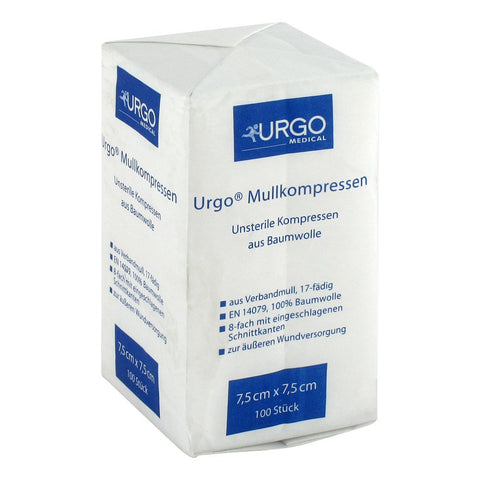 Urgo unsterile Gazekompressen 7,5x7,5 cm (100 Stück)