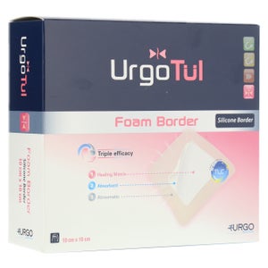 Urgo UrgoTül Foam Border Wundauflage 10x10 cm (10 Stück)