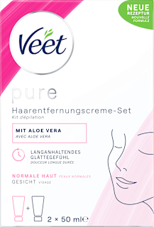Veet Kit crème dépilatoire visage (2 x 50 ml), 100 ml