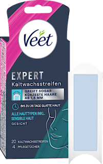 Veet Expert bandelettes de cire froide visage (20 pièces)